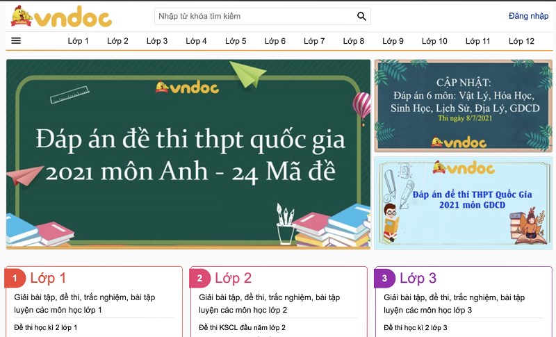 Giao diện trang web Vndoc.com Giao diện trang web Vndoc.com