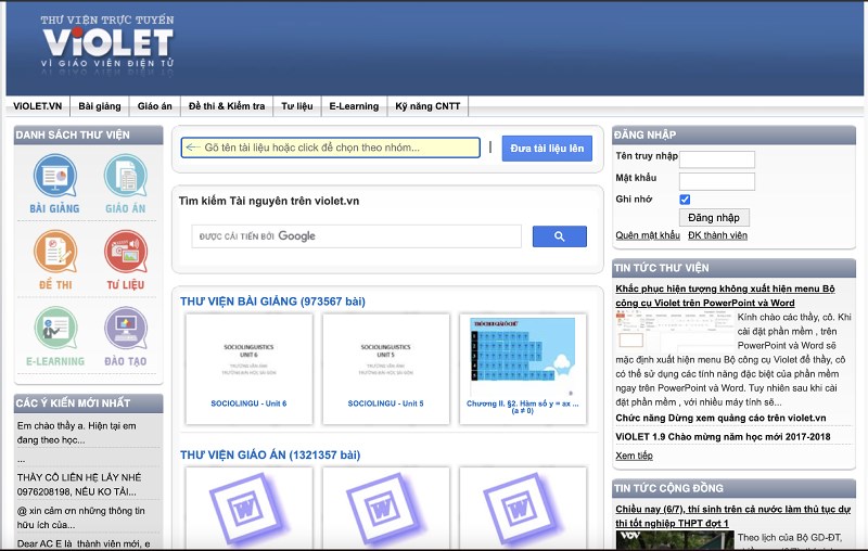 Giao diện trang web Violet Giao diện trang web Violet